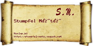 Stumpfel Máté névjegykártya