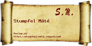 Stumpfel Máté névjegykártya