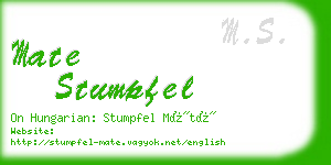 mate stumpfel business card